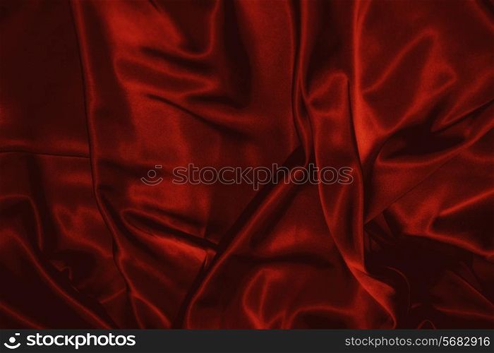 texture of a red silk close up