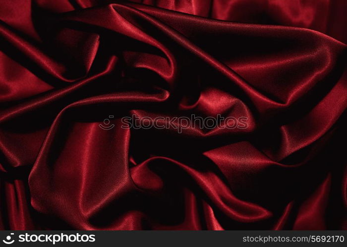 Texture of a red silk closeup