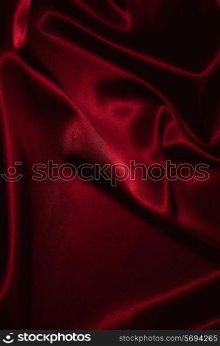 Texture of a red silk closeup