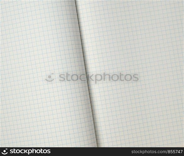 texture of an open school notebook in a cell, full frame, close up