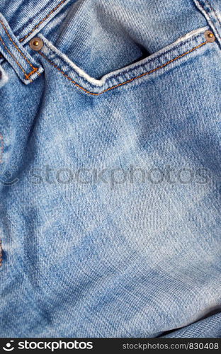 Texture of blue jeans textile. Texture of blue jeans textile close up