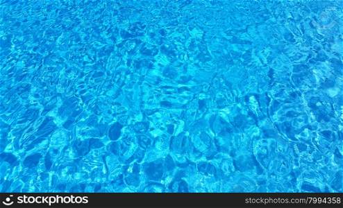 Texture of blue ripped water in swimming pool