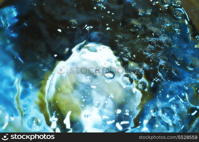 texture of blue water with ripples macro