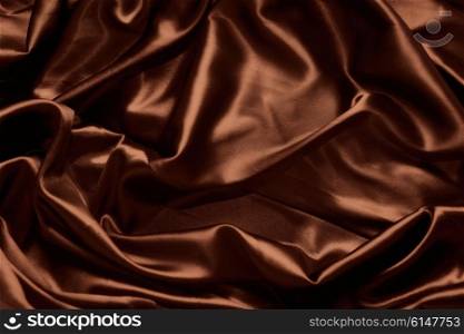 texture of Chocolate brown satin silk close up