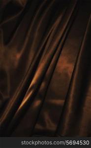 texture of cloth Chocolate brown satin silk close up