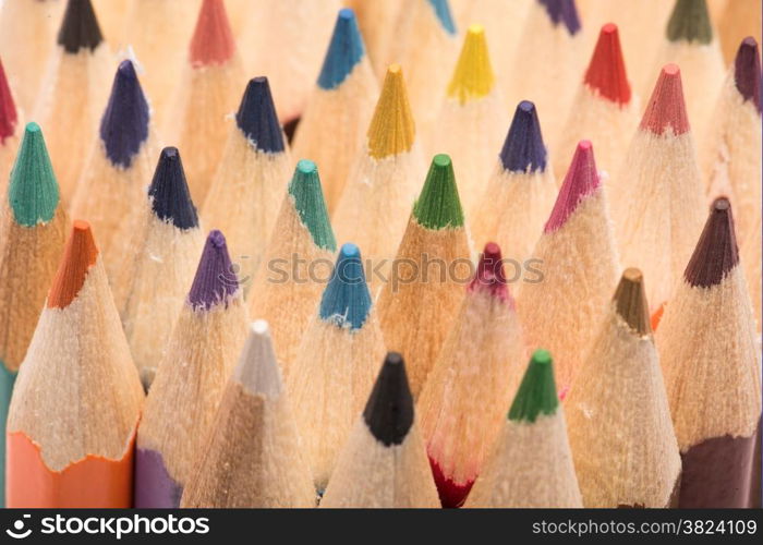 Texture of colored pencils