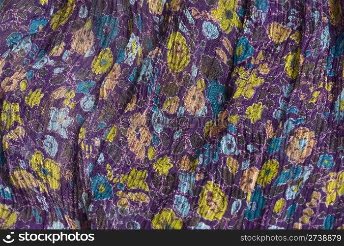 Texture of colorful floral fabric background