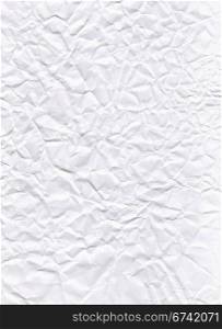 Texture of crumpled white paper. Hi res