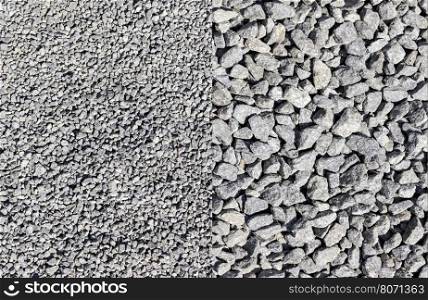 Texture of granite gravel. High resolution image of granite gravel in construction industry. Granite gravel texture