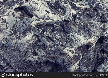 Texture of gray volcanic stone close up