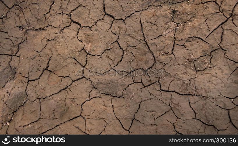 Texture of grunge dry cracking parched earth , Global warming effect. texture of cracked soil