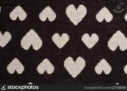 Texture of heart shaped fabric background