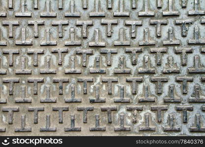 Texture of Metal Cover the drain.