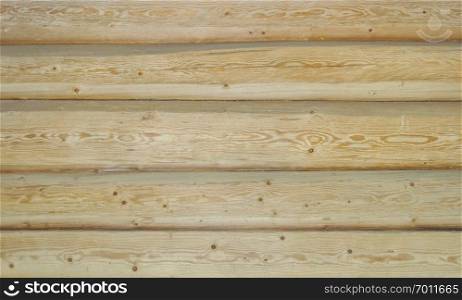 Texture of natural wooden logs wall surface