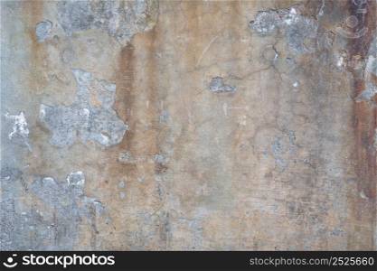 texture of old gray and orange grunge concrete wall for background