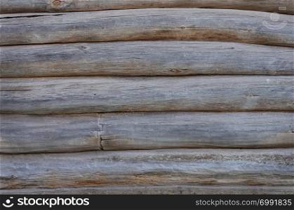 Texture of old log wall background