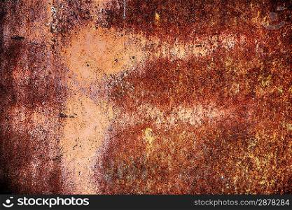 texture of old rusted metal wall.