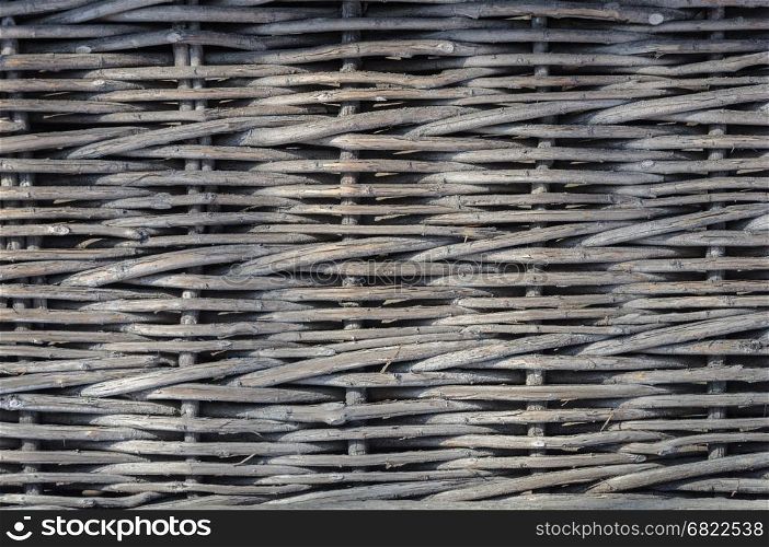 Texture of old unpainted wattle fence