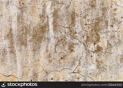 Texture of old weathered cracked white plaster wall
