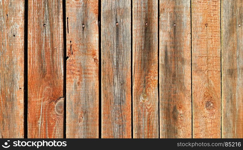Texture of old weathered wooden wall close-up