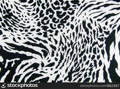 texture of print fabric striped zebra and leopard for background