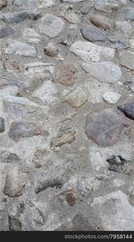 Texture of road surface paved with rough stones