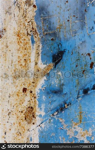 texture of rusty painted metal surface