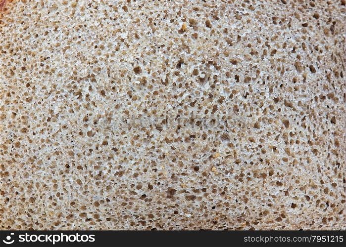 Texture of rye bread close up