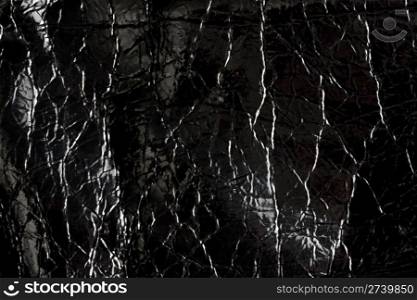 Texture of shiny black leather background closeup