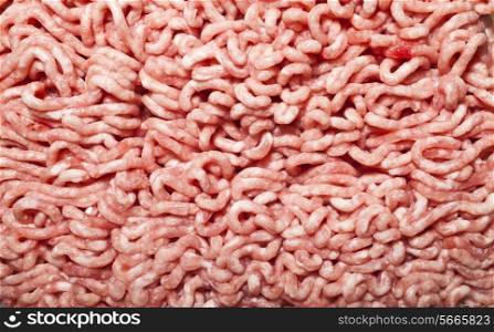 texture of the beef forcemeat close up