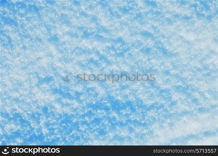 texture of the blue snow close-up