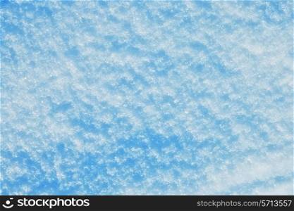 texture of the blue snow close-up