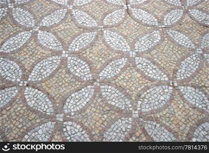texture of the old floor mosaic. (about 64-63 years. BC)