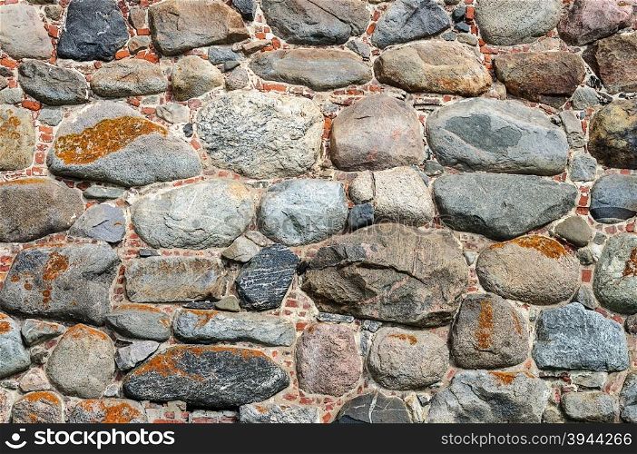 Texture of the stone walls of the Solovetsky Monastery