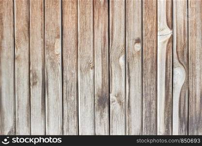 Texture of the wall from the wooden boards in natural color. Natural wooden background.