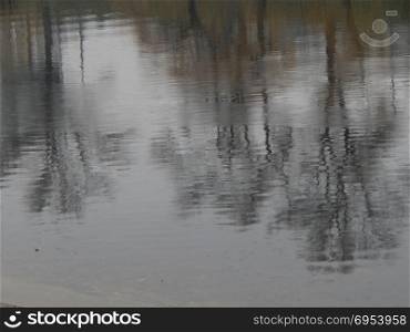 Texture of water in a river, surface in the rain, stains