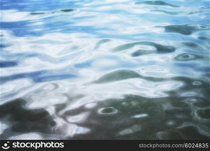 Texture of water wavy surface in summer sunny day