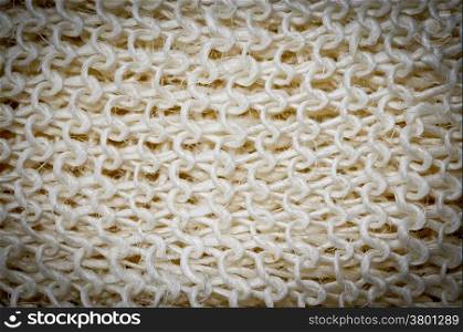 Texture of white synthetic fabric close up with vignetting effect