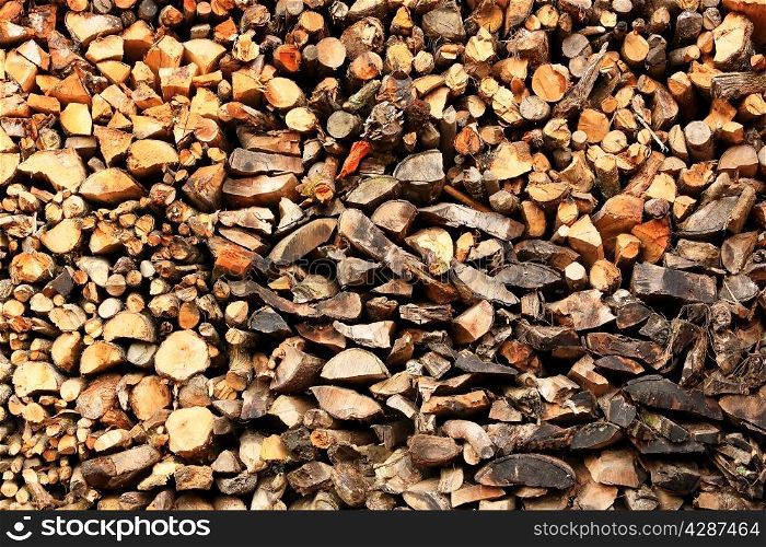 Texture of wood on the woodpile, background.