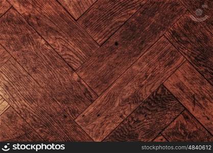 Texture of wooden parquet floor close-up