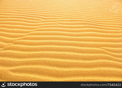 Texture of yellow desert sand dunes. Can be used as natural background