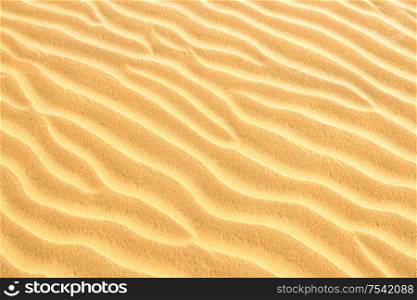 Texture of yellow desert sand dunes. Can be used as natural background