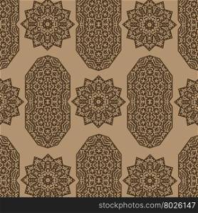 Texture on Brown. Element for Design. Ornamental Backdrop. Pattern Fill. Ornate Floral Decor for Wallpaper. Traditional Decor on Background. Texture on Brown. Element for Design