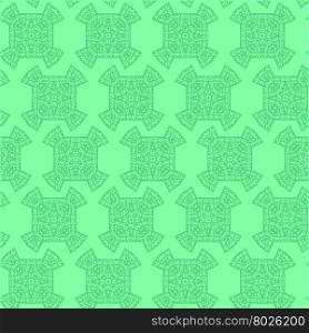 Texture on Green. Element for Design. Ornamental Backdrop. Pattern Fill. Ornate Floral Decor for Wallpaper. Traditional Decor on Background. Element for Design. Ornamental Backdrop
