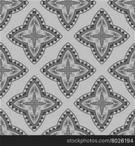 Texture on Grey. Element for Design. Ornamental Backdrop. Pattern Fill. Ornate Floral Decor for Wallpaper. Traditional Decor on Background. Texture on Grey. Element for Design.