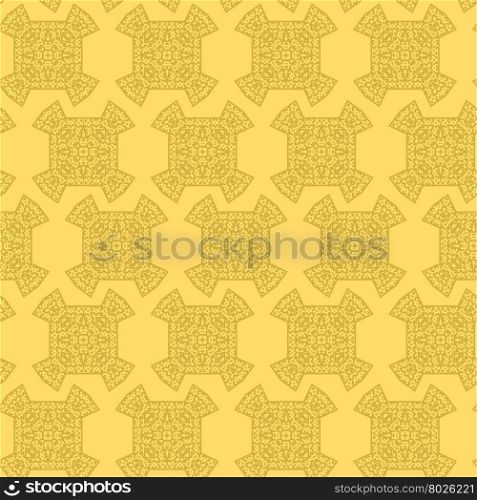 Texture on Yellow. Element for Design. Ornamental Backdrop. Pattern Fill. Ornate Floral Decor for Wallpaper. Traditional Decor on Background. Texture on Yellow. Element for Design