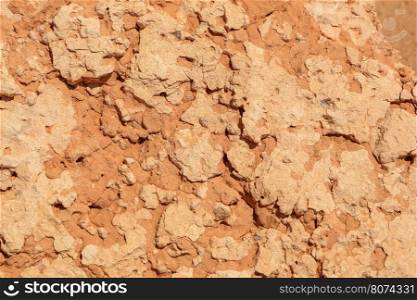 Texture red molded clay, background. Canyon Bayanzag, Mongolia. &#xA;