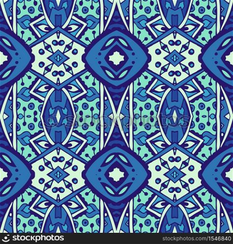 Texture seamless vector pattern arabesque from blue and white oriental tiles, ornaments doodle. Blue seamless pattern tiles vector abstarct background