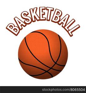 Textured basketball ball. Textured basketball ball isolated on white background. Vector illustration