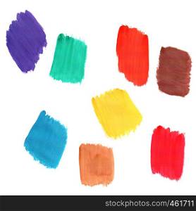 Textured colorful strokes of gouache paint for design and decoration